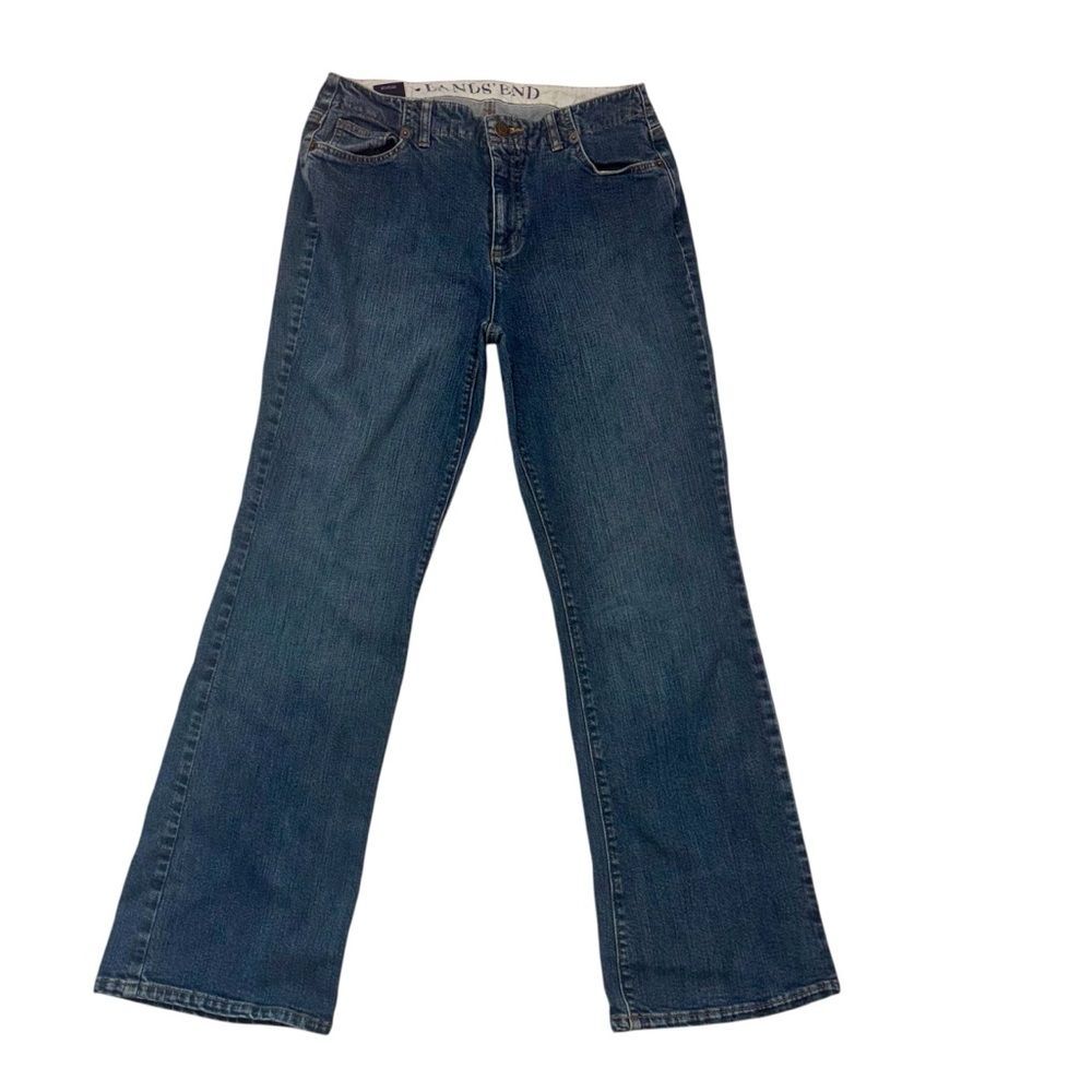 Lands' End Women's Dark Blue Flare Jeans